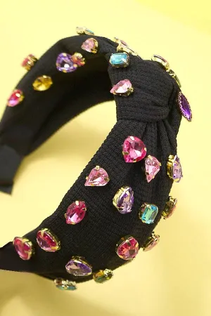 Colorful Rhinestone Knotted Headband