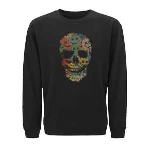 Colorful Smiley Skull Crewneck Sweatshirt