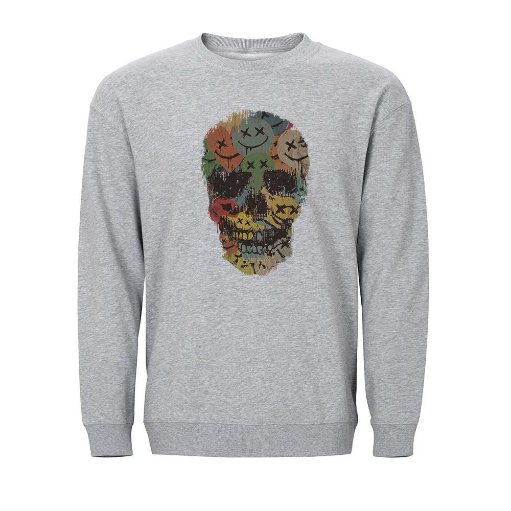 Colorful Smiley Skull Crewneck Sweatshirt