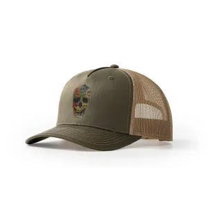 Colorful Smiley Skull Trucker Hat