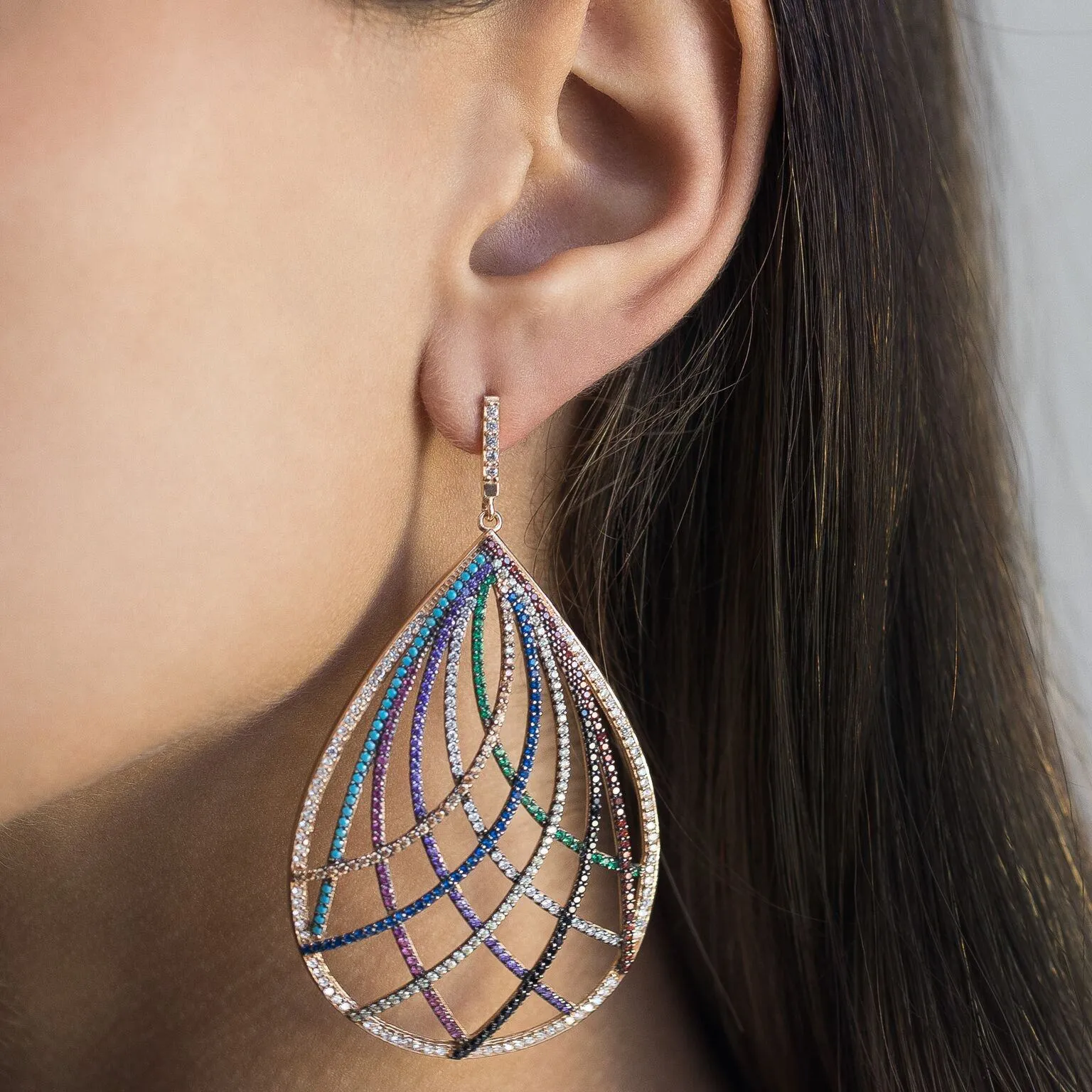 Colorful Swirl Stud Earring
