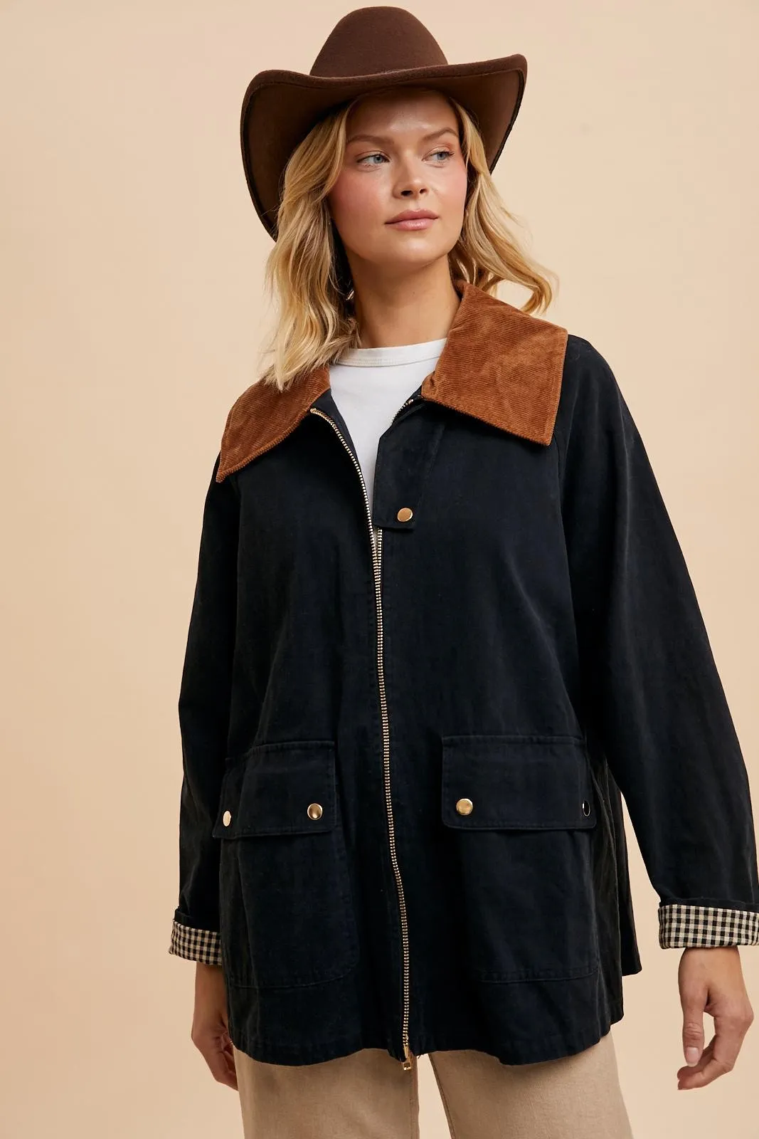 CORDUROY COLLARED COTTON CHORE JACKET