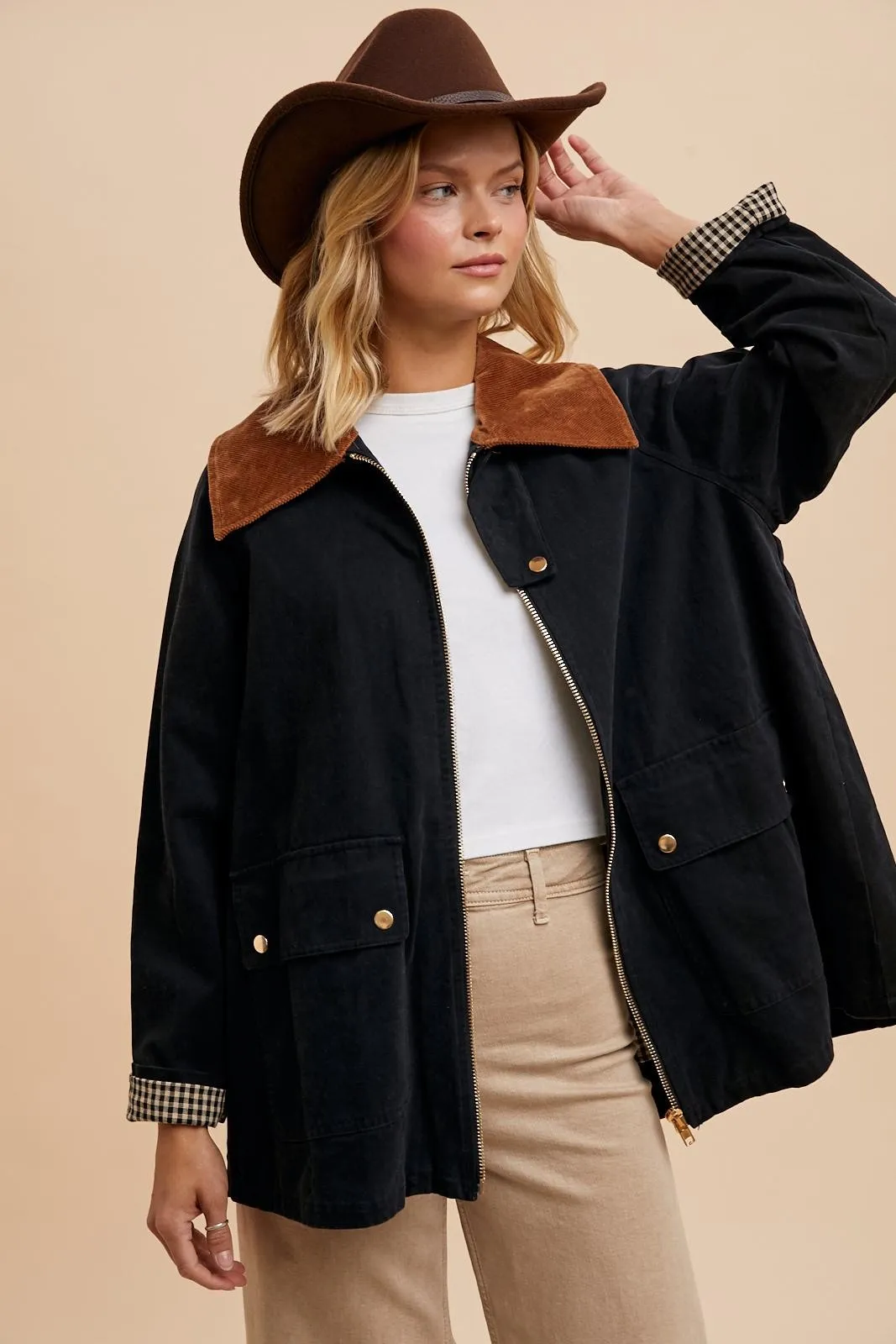 CORDUROY COLLARED COTTON CHORE JACKET