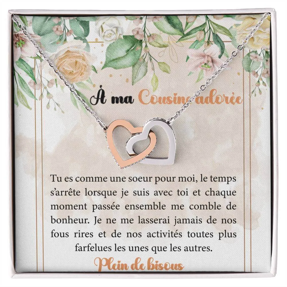 COUSINE • Collier pour ma Cousine Double Cœur