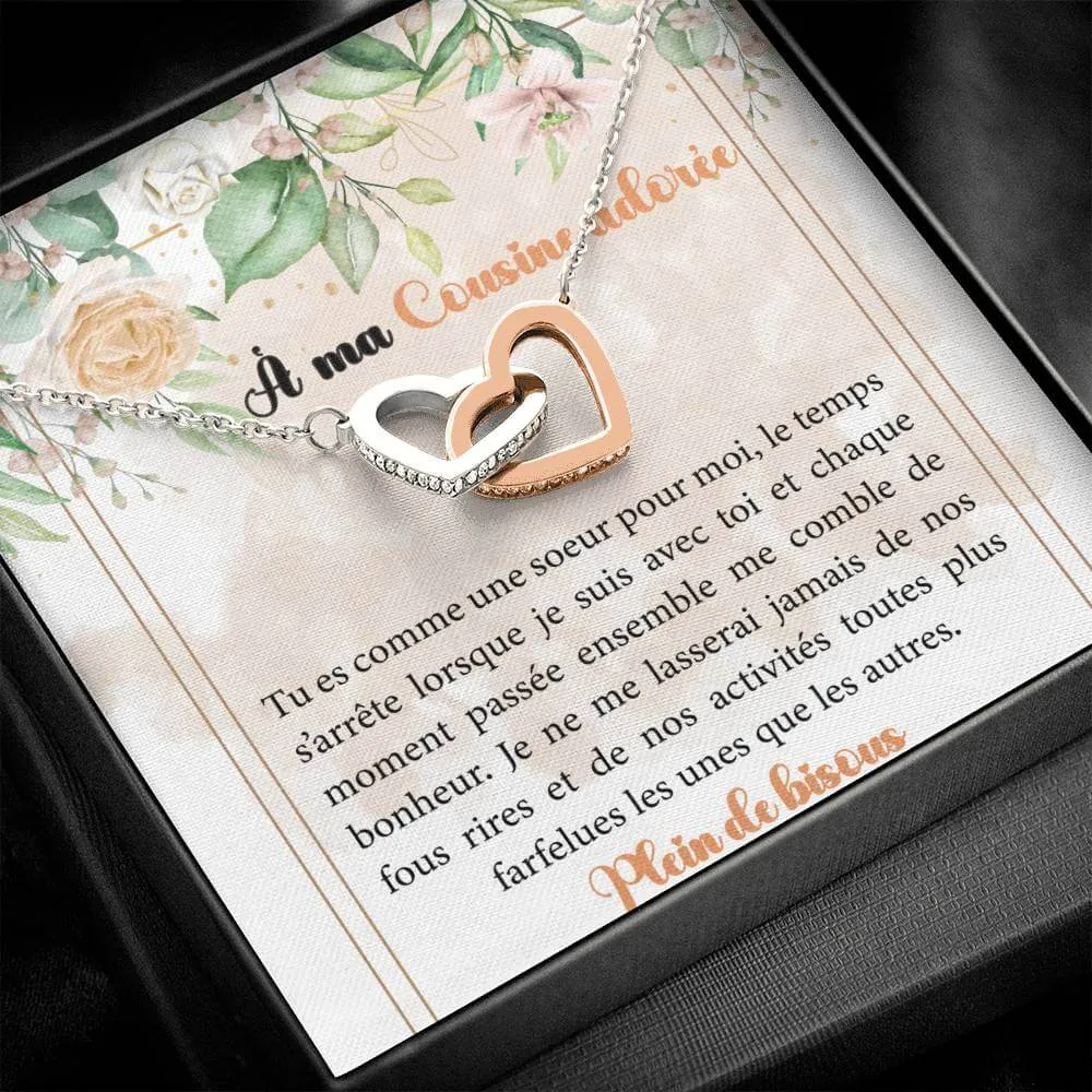 COUSINE • Collier pour ma Cousine Double Cœur