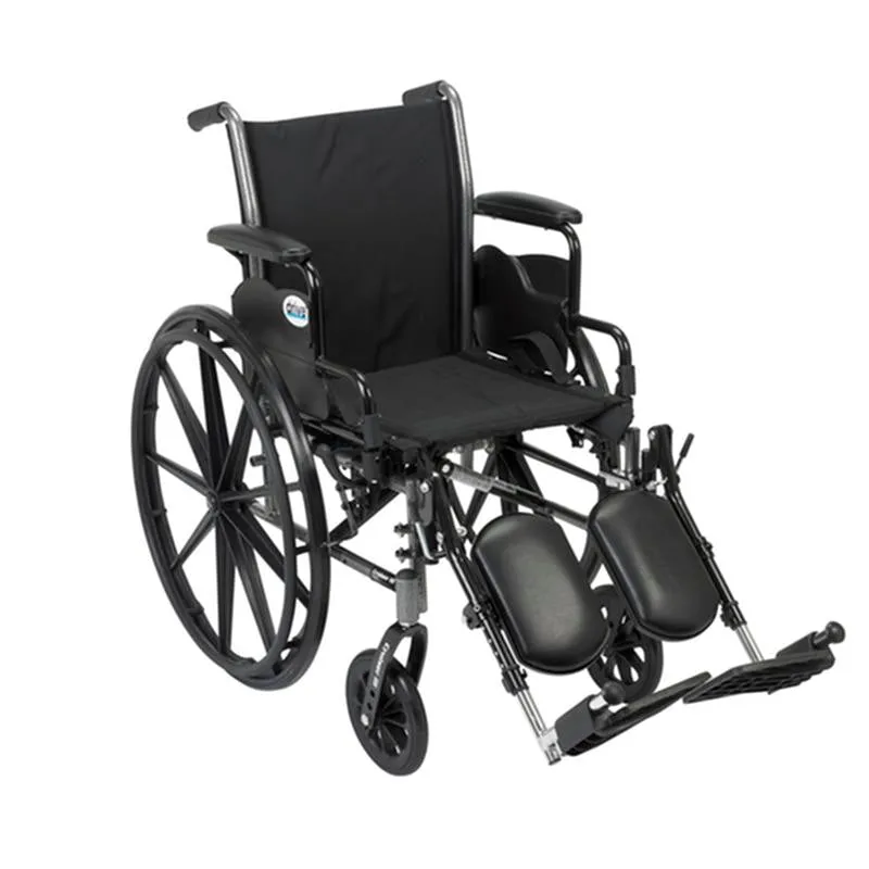 Cruiser III Light Weight Wheelchair with Flip Back Removable Arms, Desk Arms, Elevating Leg Rests, 18" Seat - 1 Each