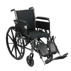 Cruiser III Light Weight Wheelchair with Flip Back Removable Arms, Full Arms, Elevating Leg Rests, 16" Seat - 1 Each