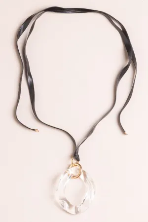 Crystal Oval Pendant Necklace