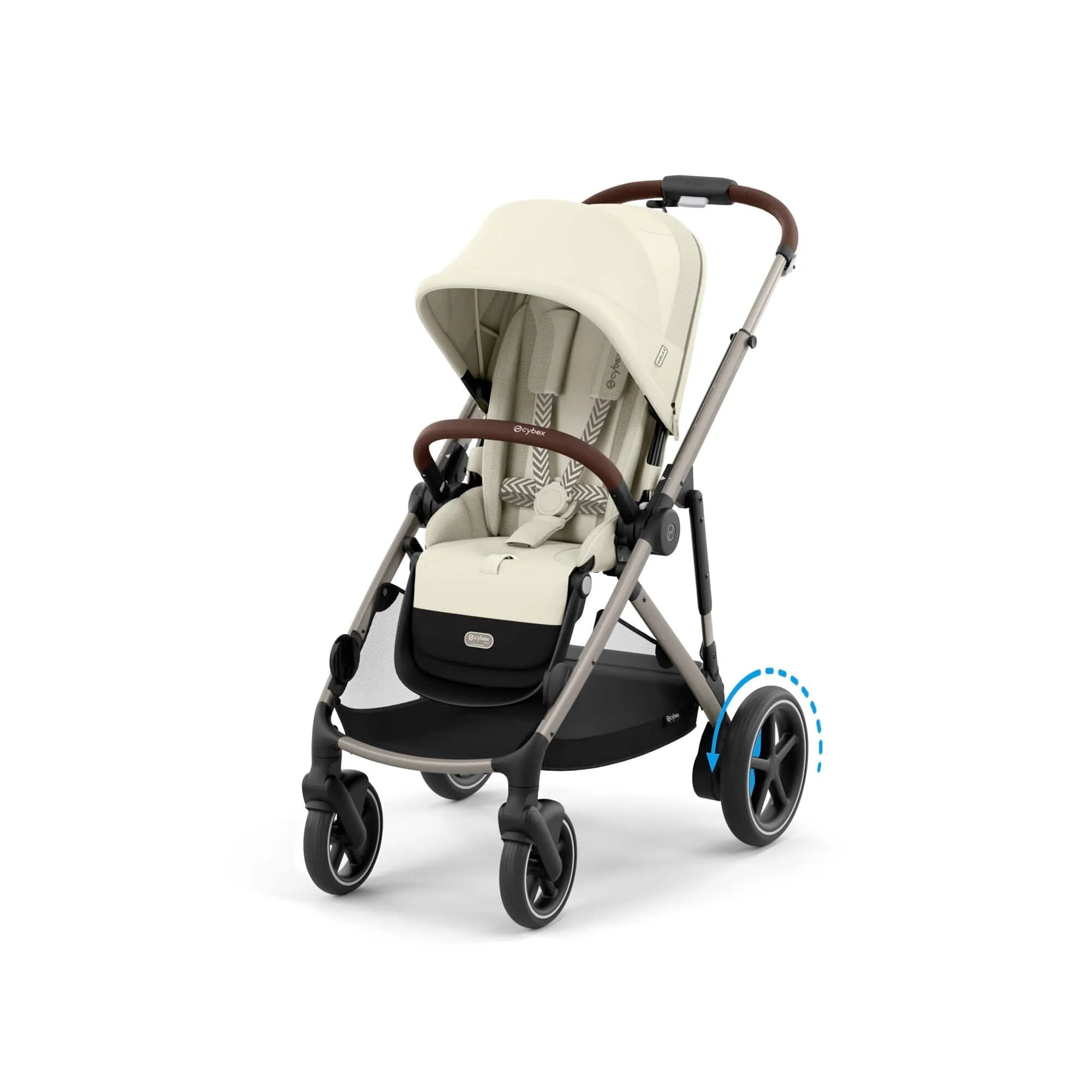 Cybex eGazelle S Double Pushchair - Taupe/Seashell Beige