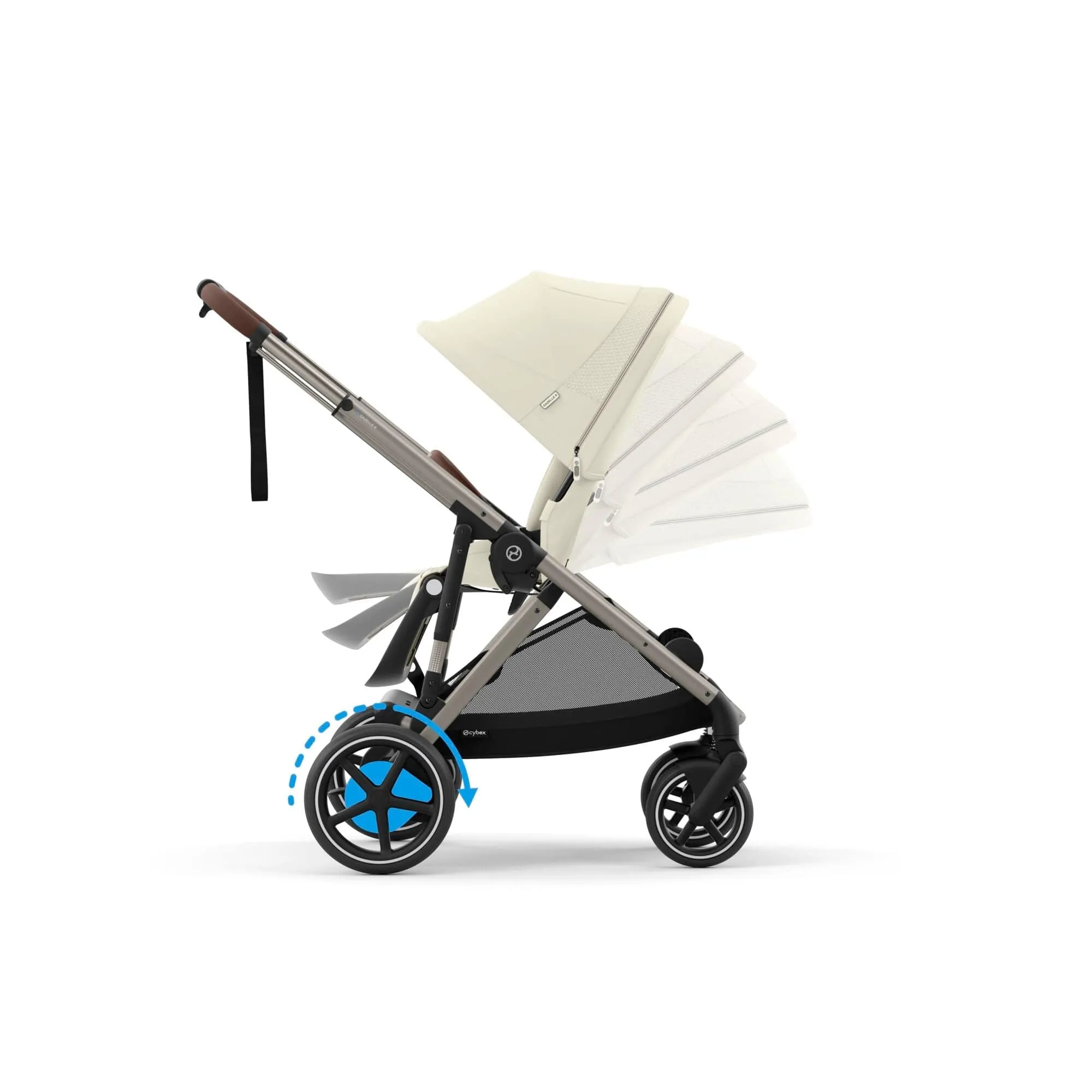 Cybex eGazelle S Double Pushchair - Taupe/Seashell Beige