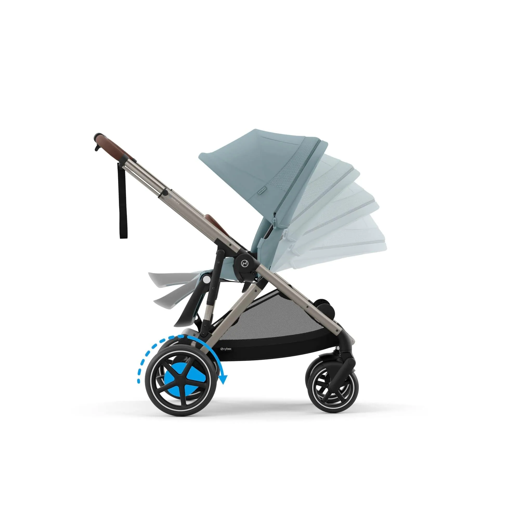 Cybex eGazelle S Double Pushchair - Taupe/Stormy Blue