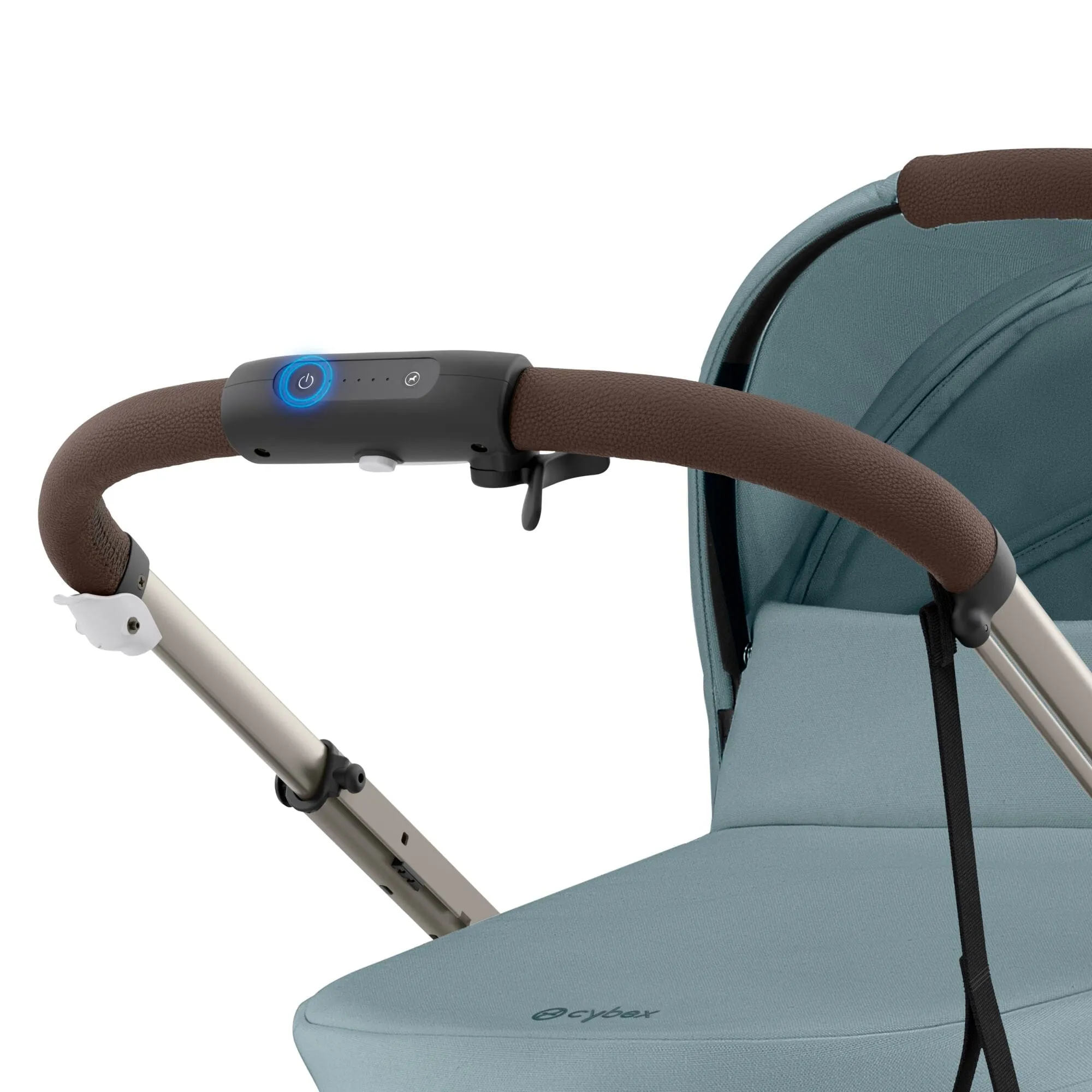Cybex eGazelle S Double Pushchair - Taupe/Stormy Blue