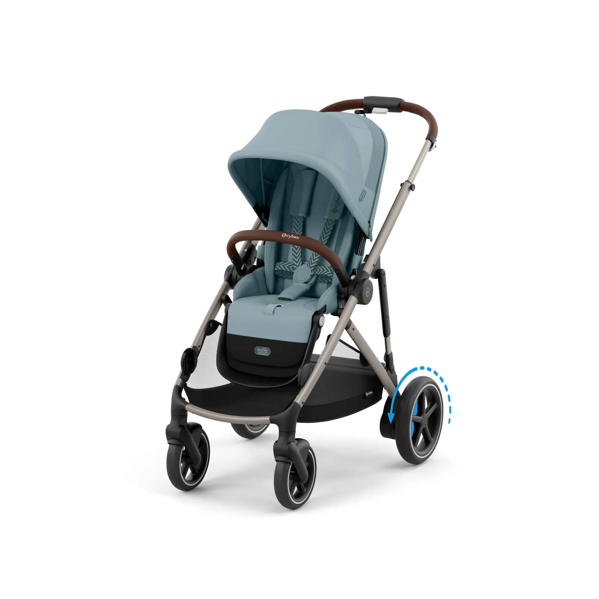 Cybex eGazelle S Double Pushchair - Taupe/Stormy Blue
