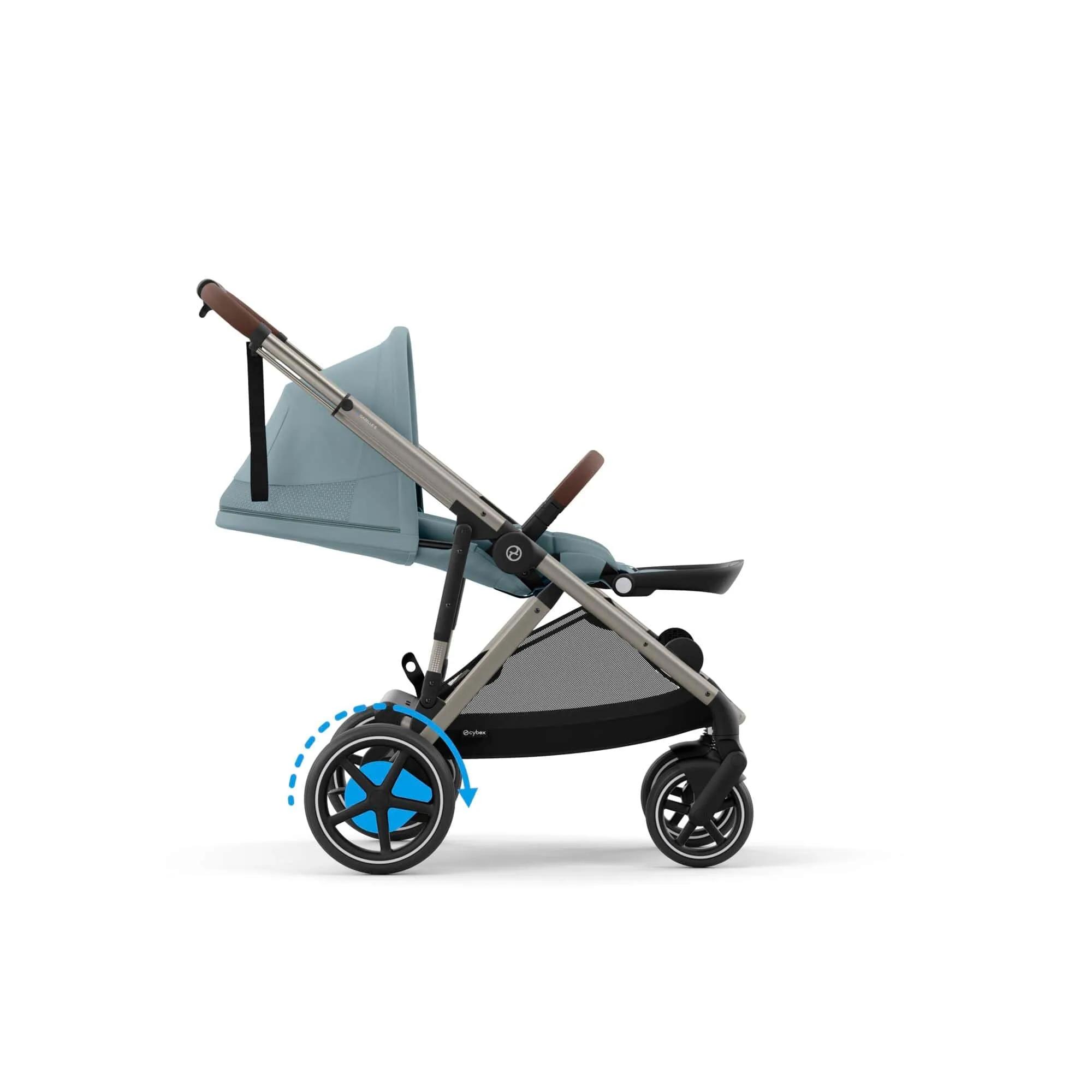 Cybex eGazelle S Double Pushchair - Taupe/Stormy Blue