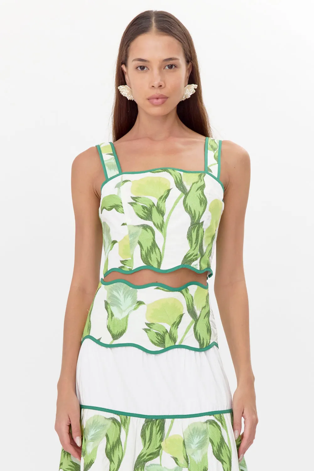 Daphne Embroidered Scalloped Trim Set