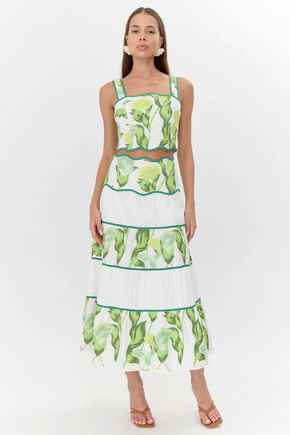 Daphne Embroidered Scalloped Trim Set