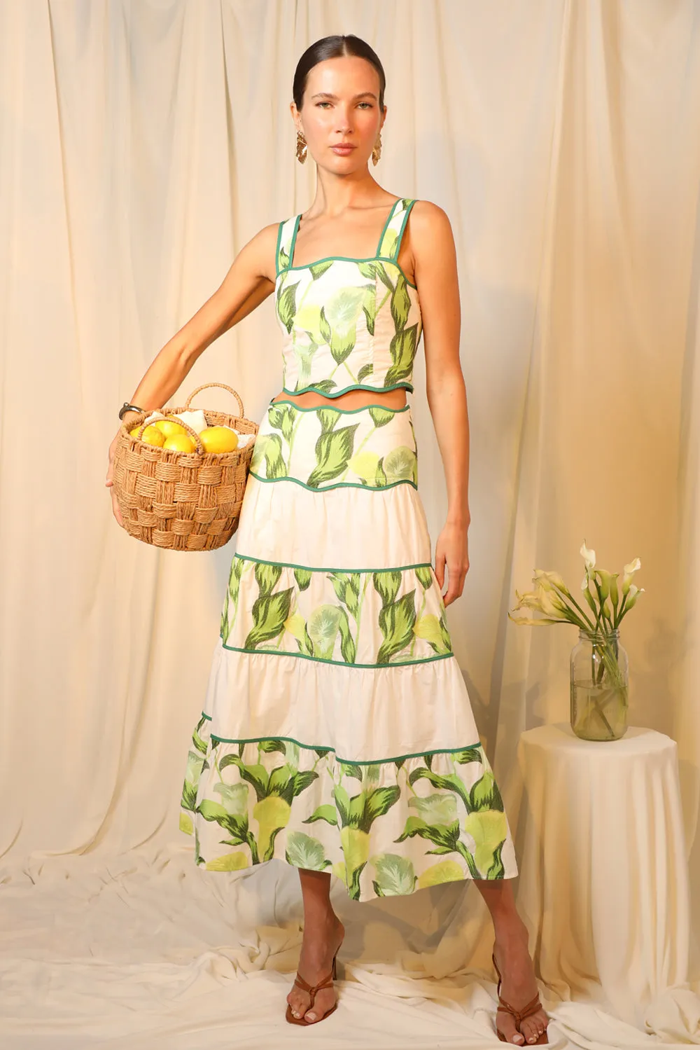 Daphne Embroidered Scalloped Trim Set