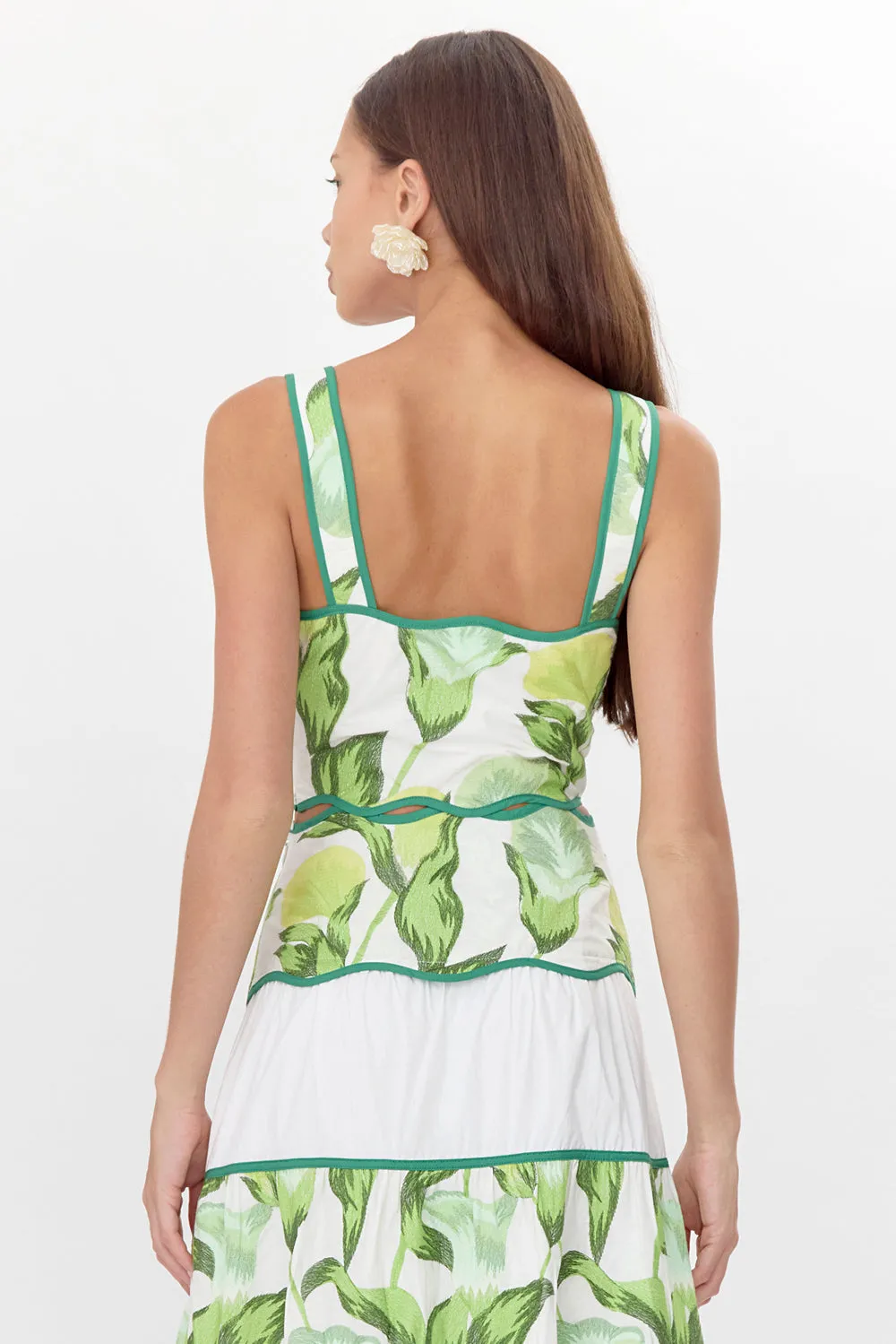 Daphne Embroidered Scalloped Trim Set