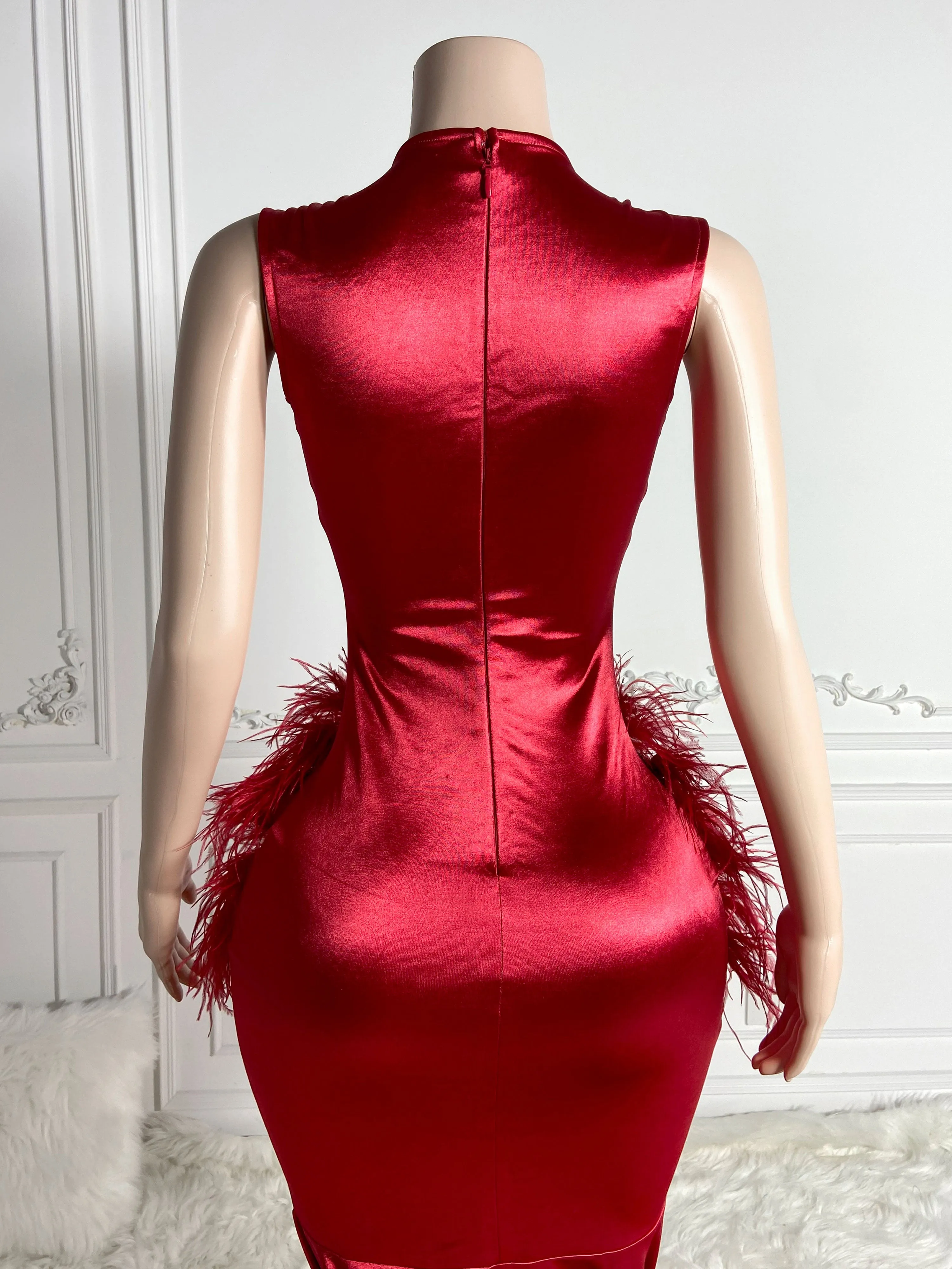Dazzle Red See-Through Gown