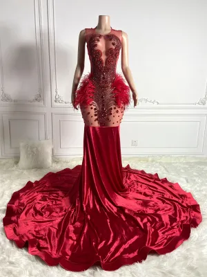 Dazzle Red See-Through Gown