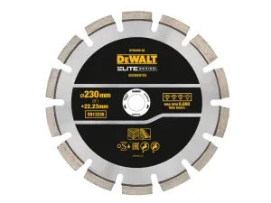 DEWALT ELITE SERIESª Asphalt Diamond Segmented Wheel 230 x 22.23mm