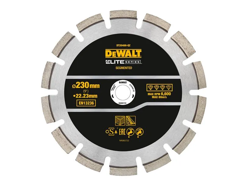 DEWALT ELITE SERIESª Asphalt Diamond Segmented Wheel 230 x 22.23mm