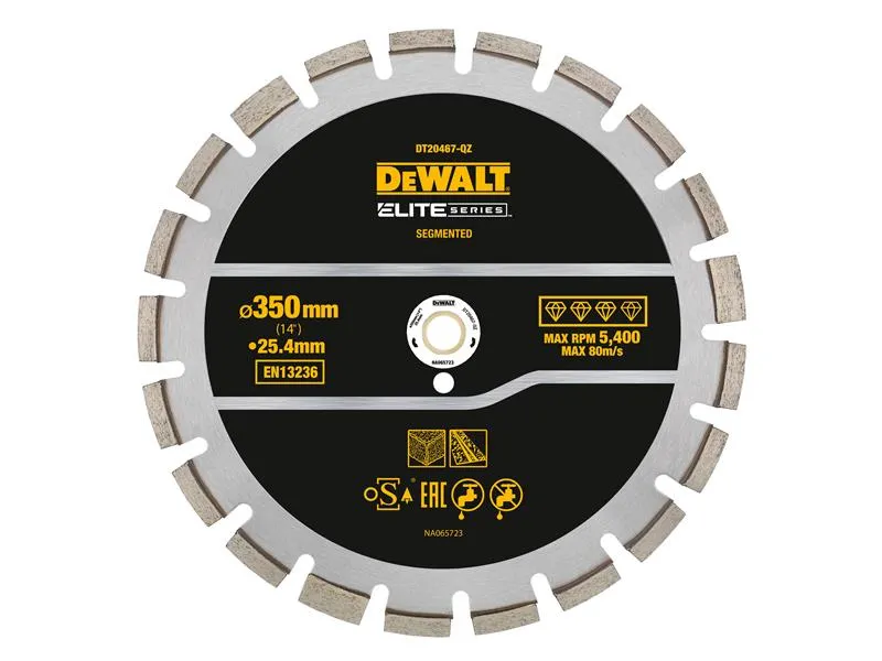 DEWALT ELITE SERIESª Asphalt Diamond Segmented Wheel 350 x 25.4mm
