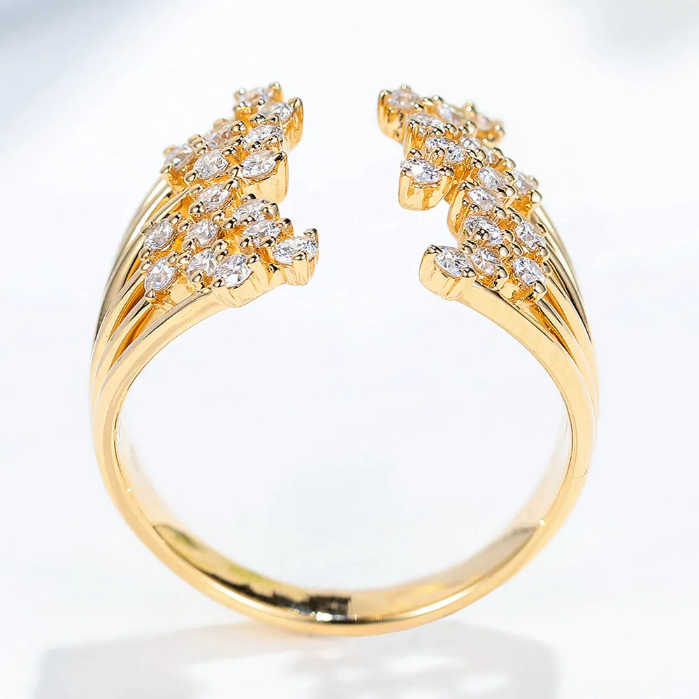 Diamond Multi-Row Open Ring