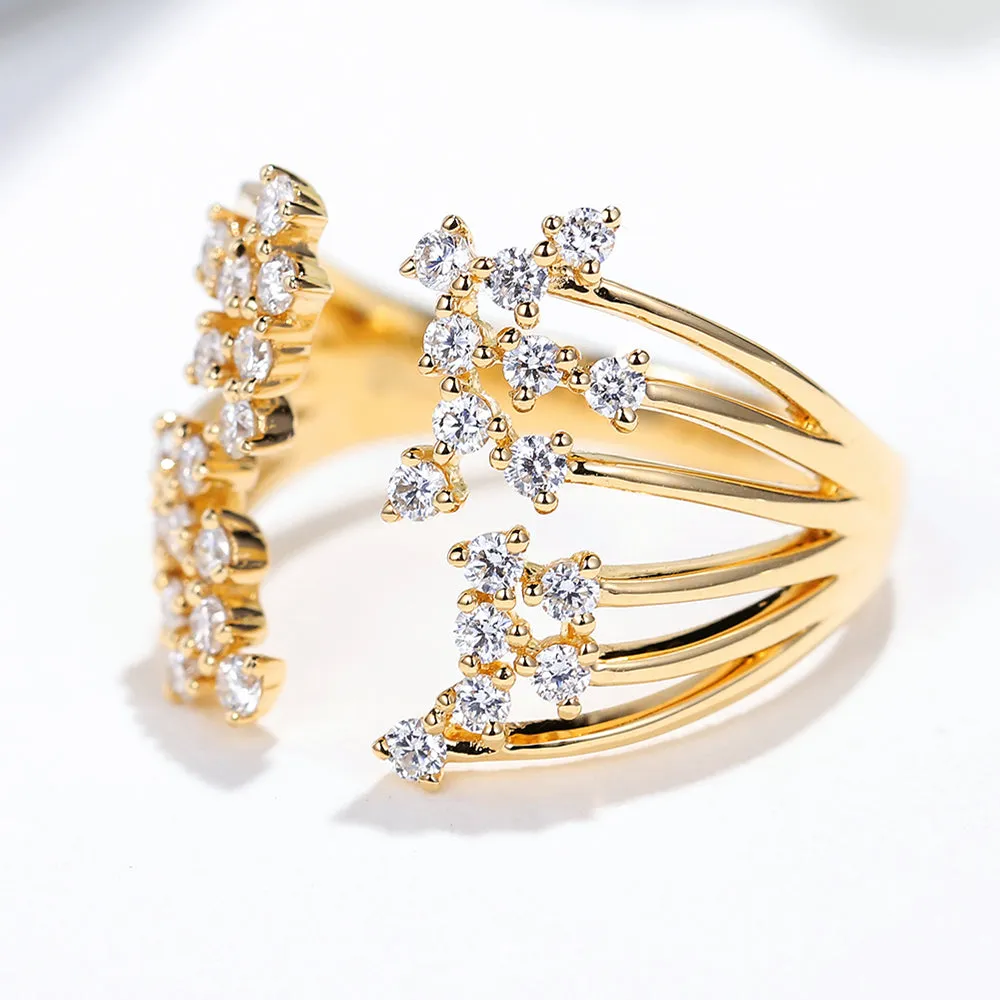 Diamond Multi-Row Open Ring
