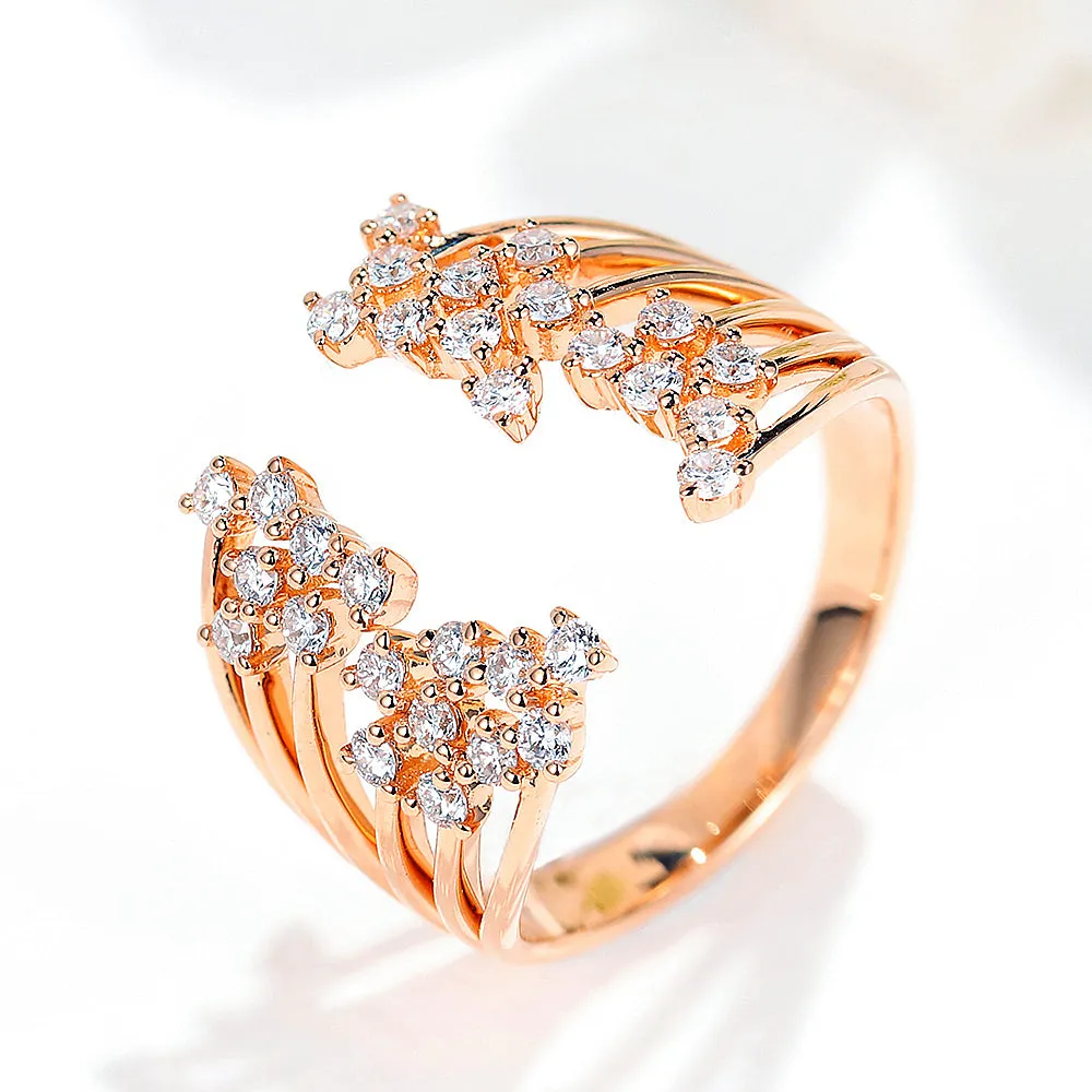 Diamond Multi-Row Open Ring