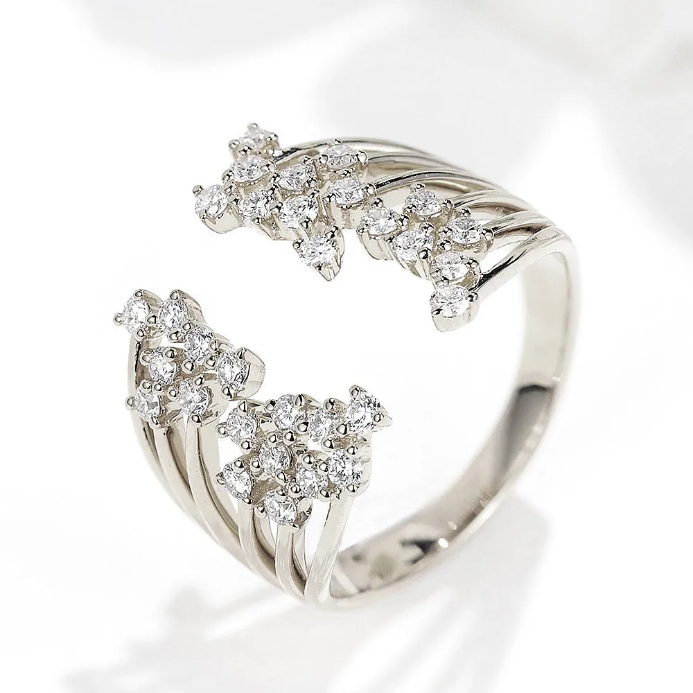 Diamond Multi-Row Open Ring