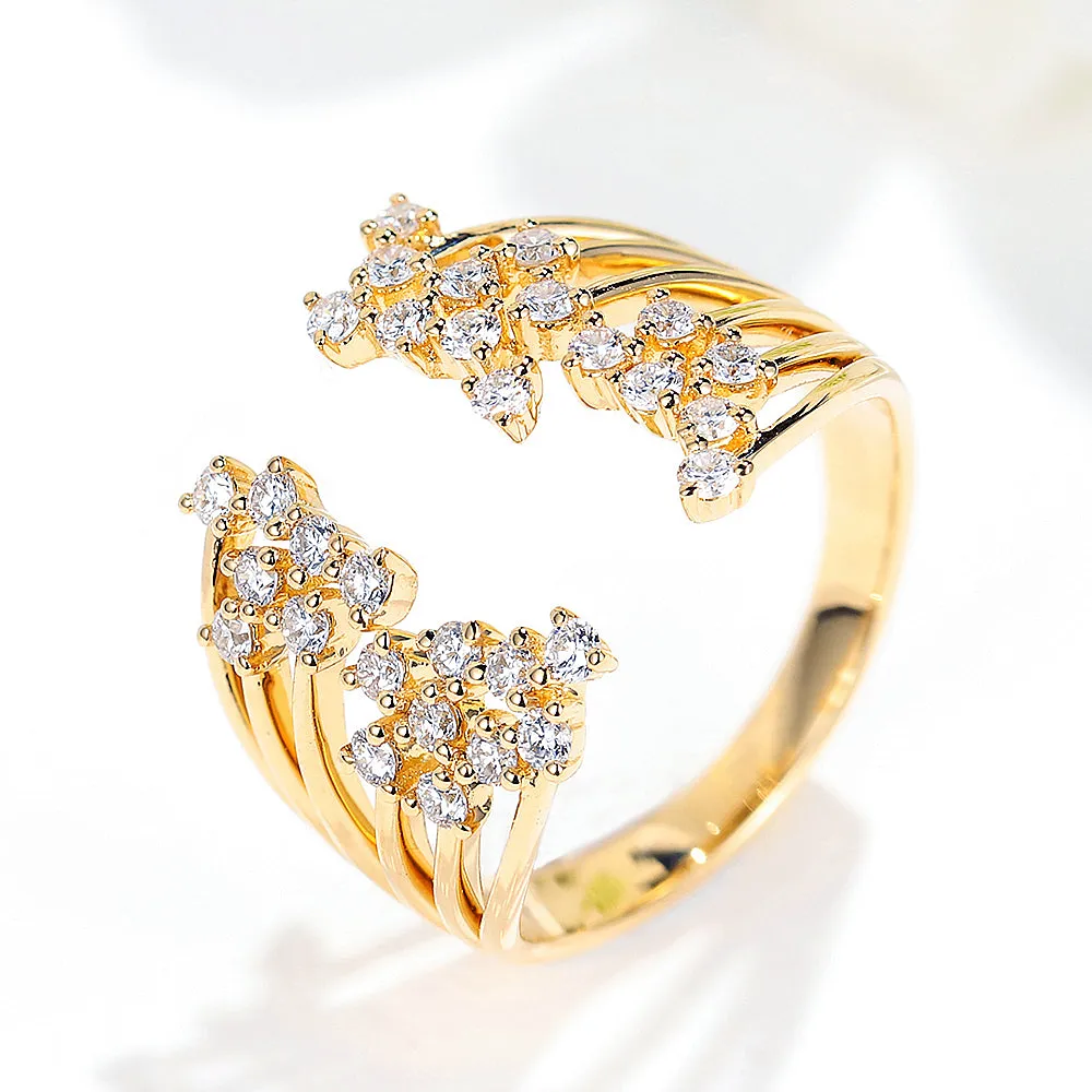 Diamond Multi-Row Open Ring