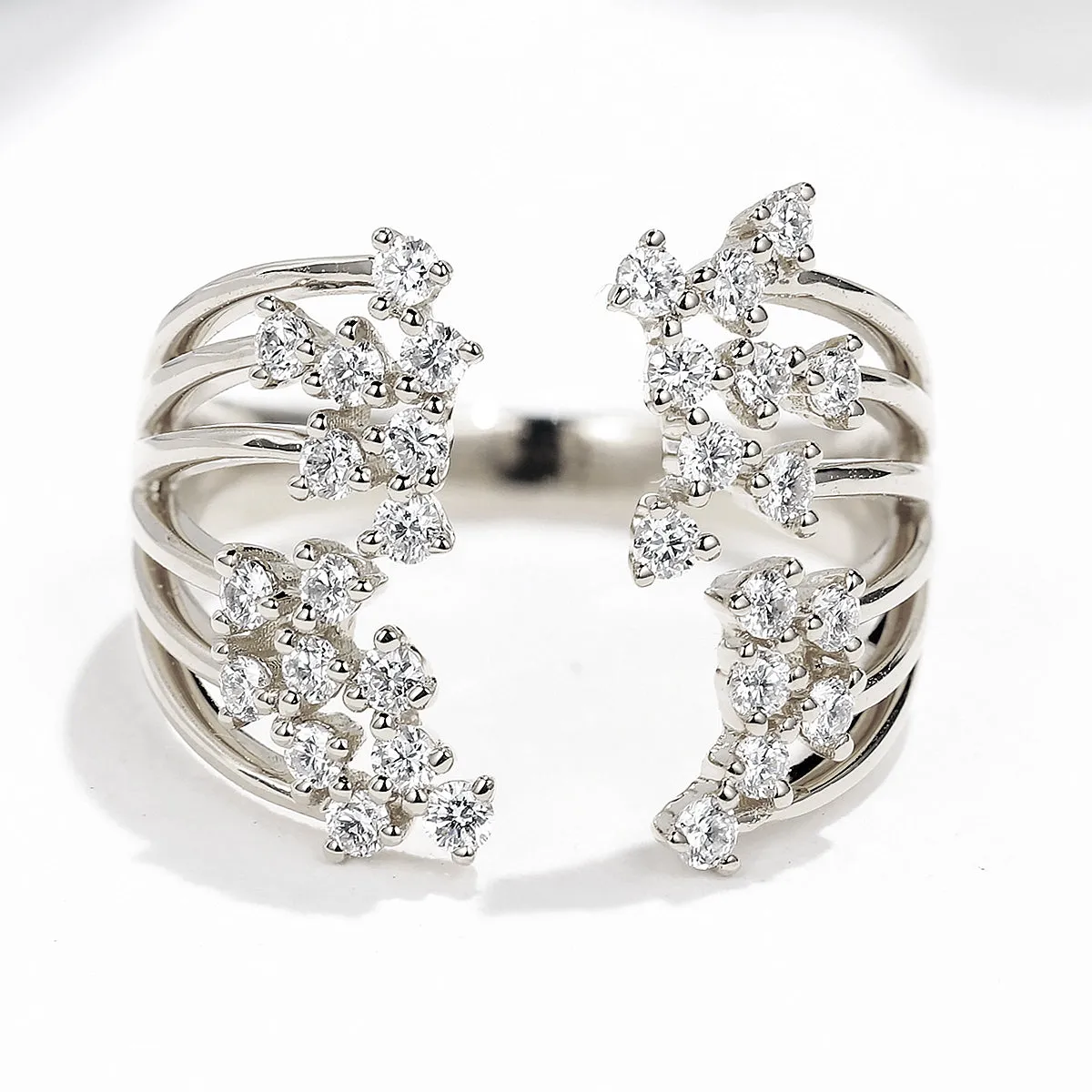Diamond Multi-Row Open Ring