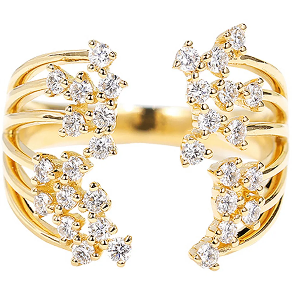 Diamond Multi-Row Open Ring