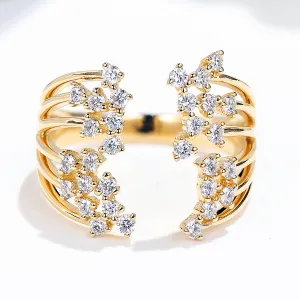 Diamond Multi-Row Open Ring