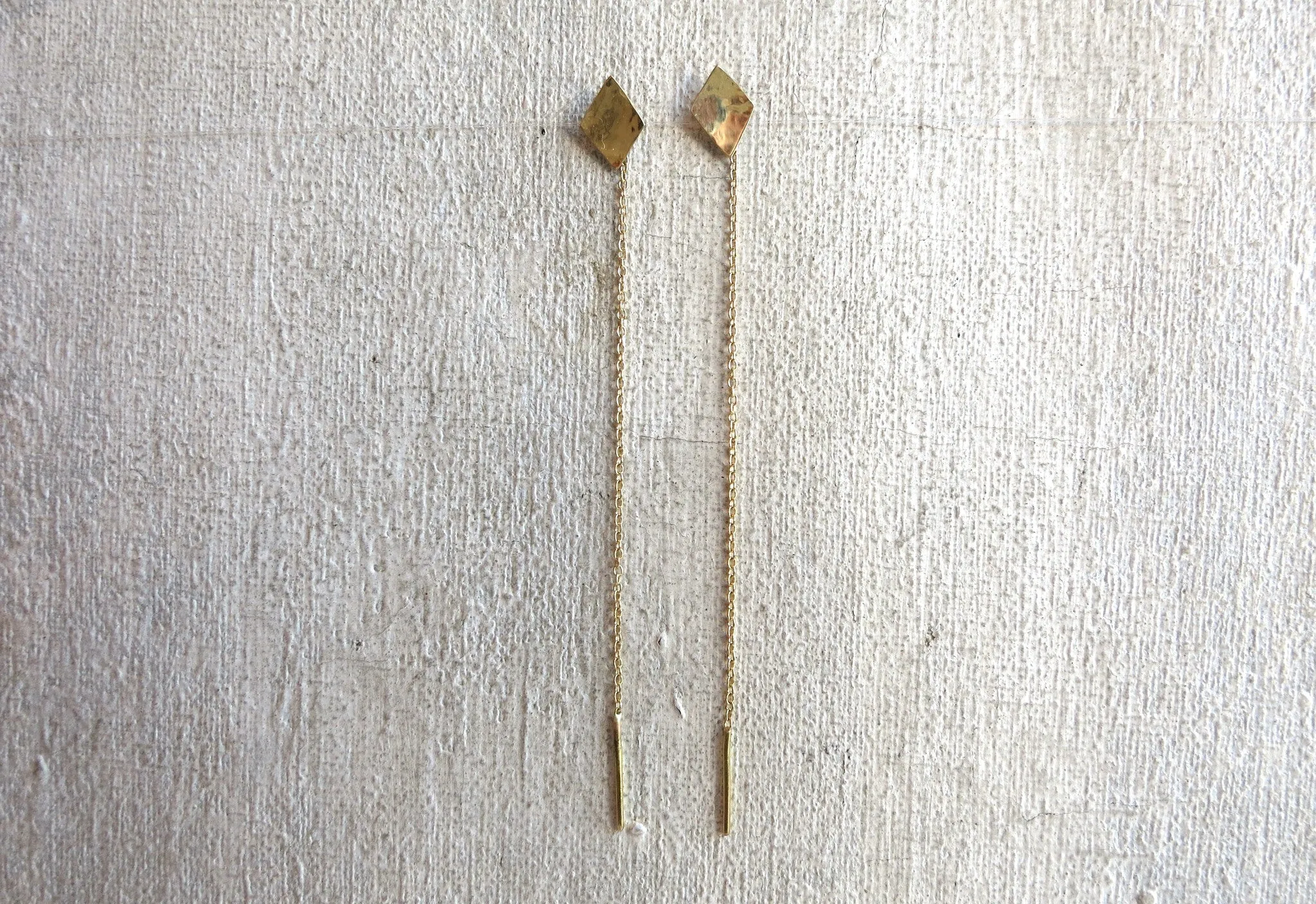 Diamond Shape Pull Through Earrings