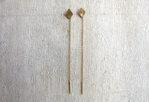 Diamond Shape Pull Through Earrings