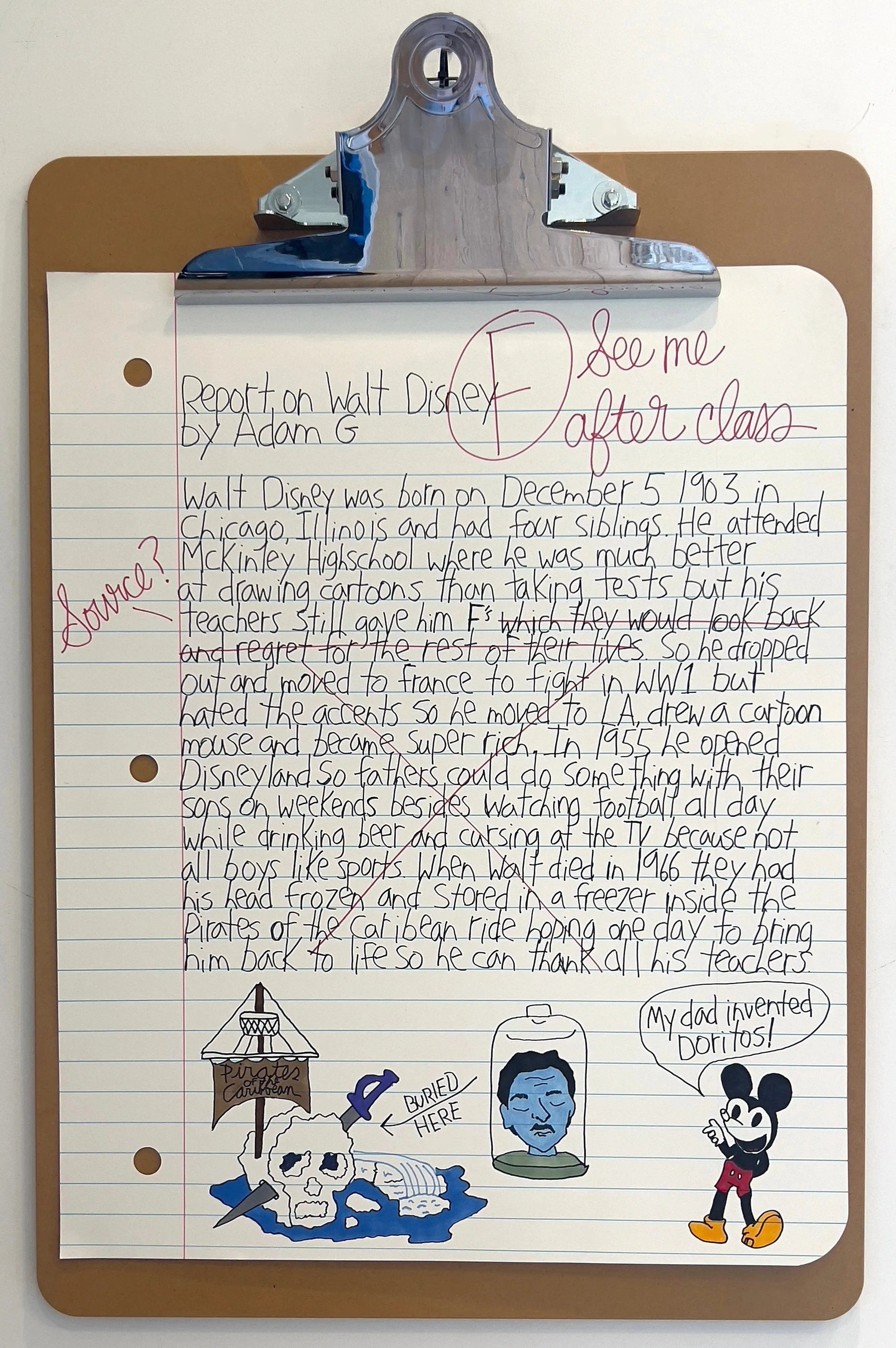 Disney Report custom clipboard Original