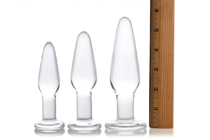 Dosha 3 Piece Glass Anal Plug Kit