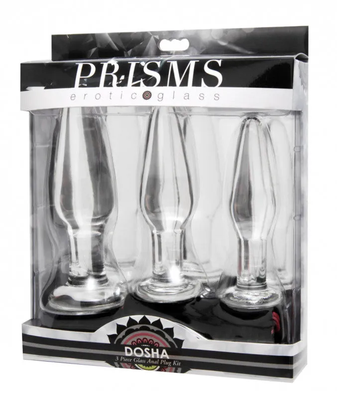 Dosha 3 Piece Glass Anal Plug Kit