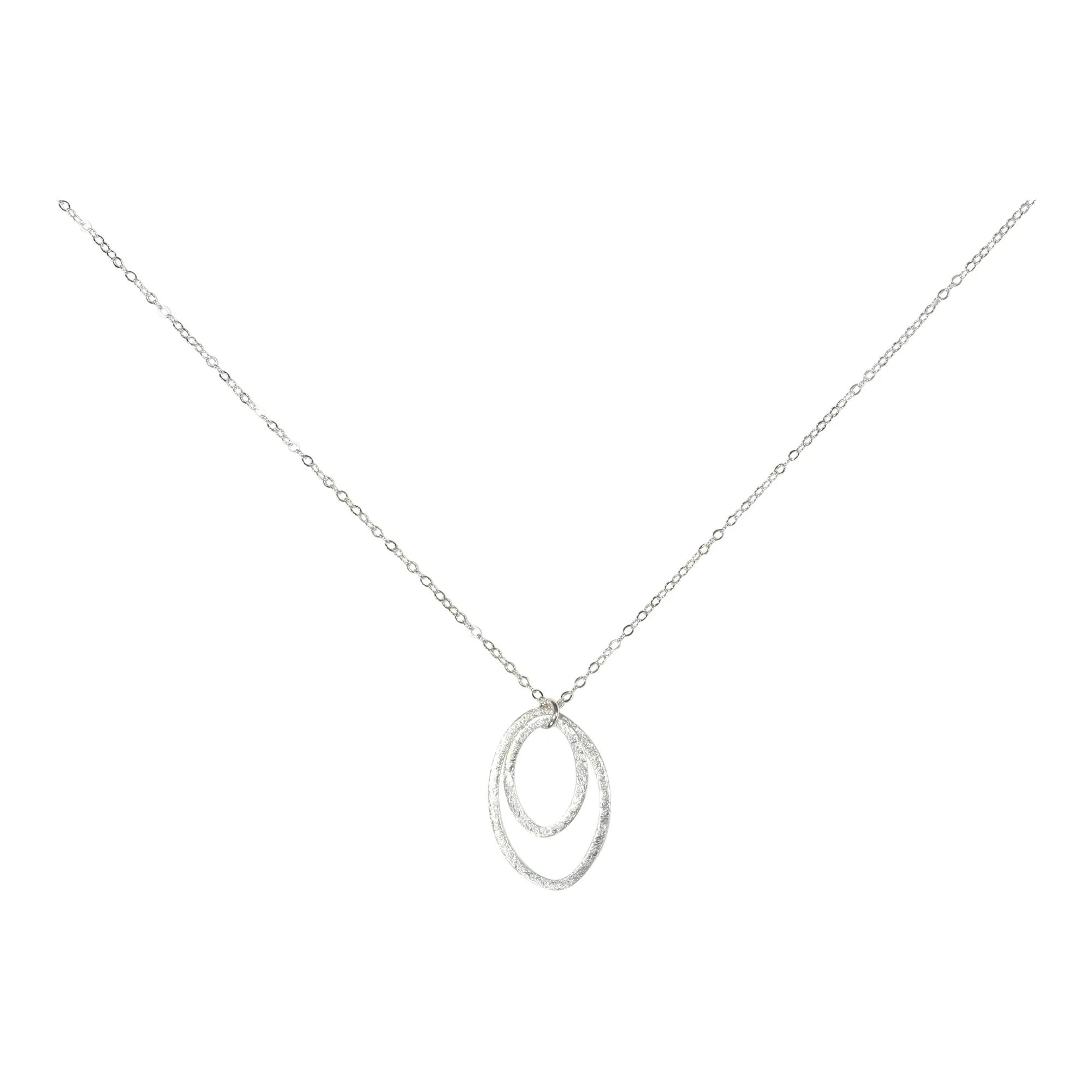 Double Brushed Marquise Necklace