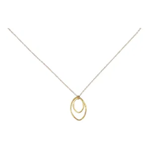 Double Brushed Marquise Necklace