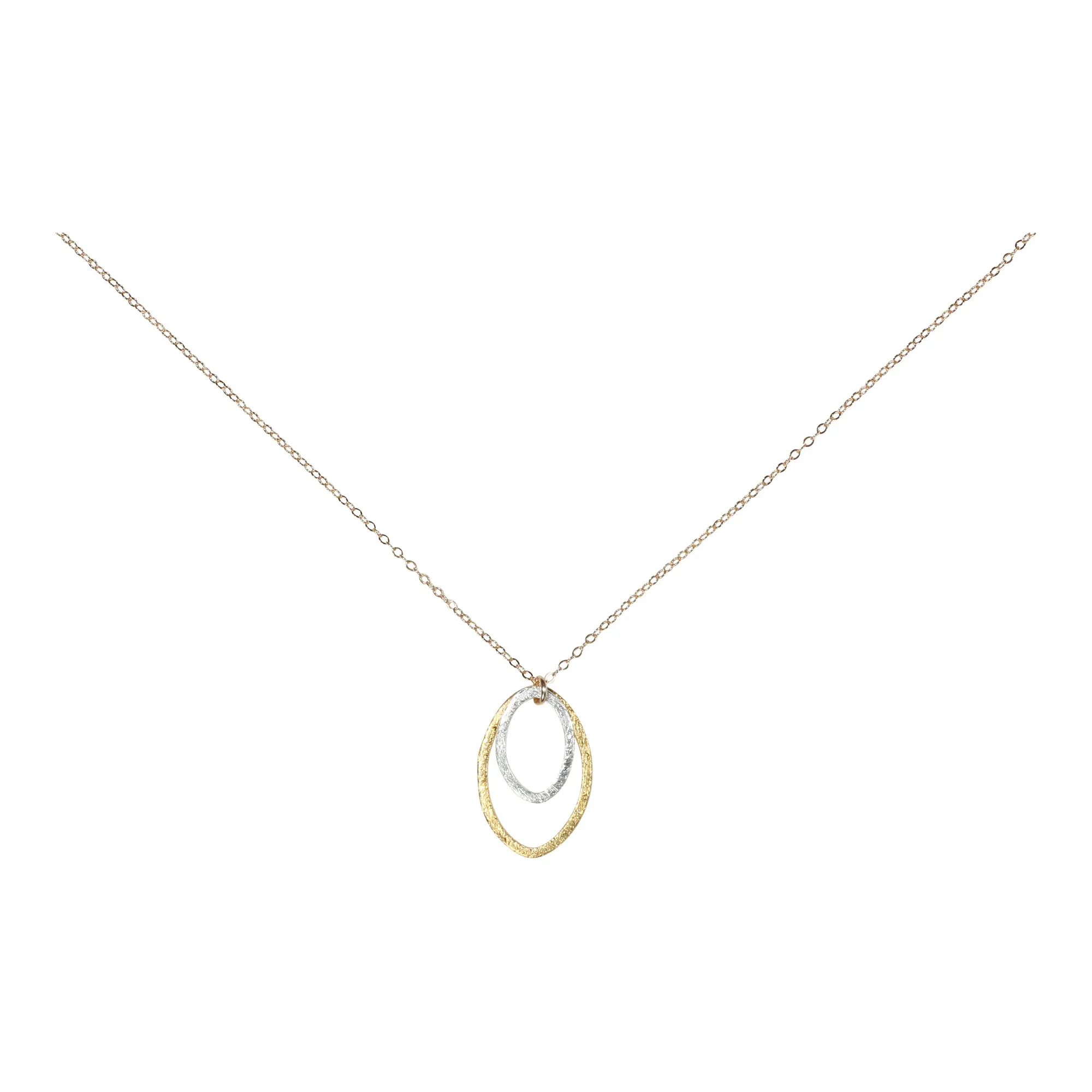 Double Brushed Marquise Necklace