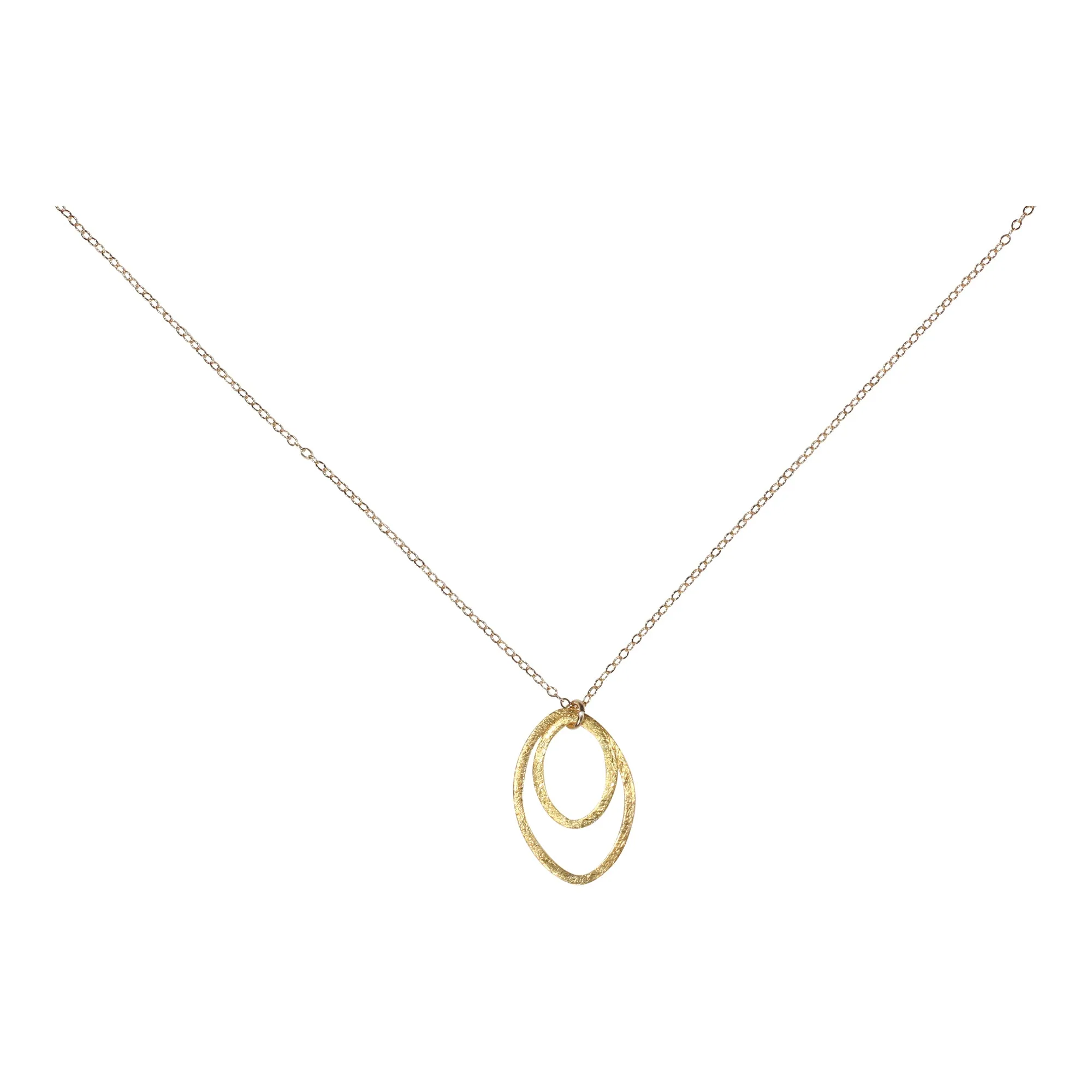 Double Brushed Marquise Necklace
