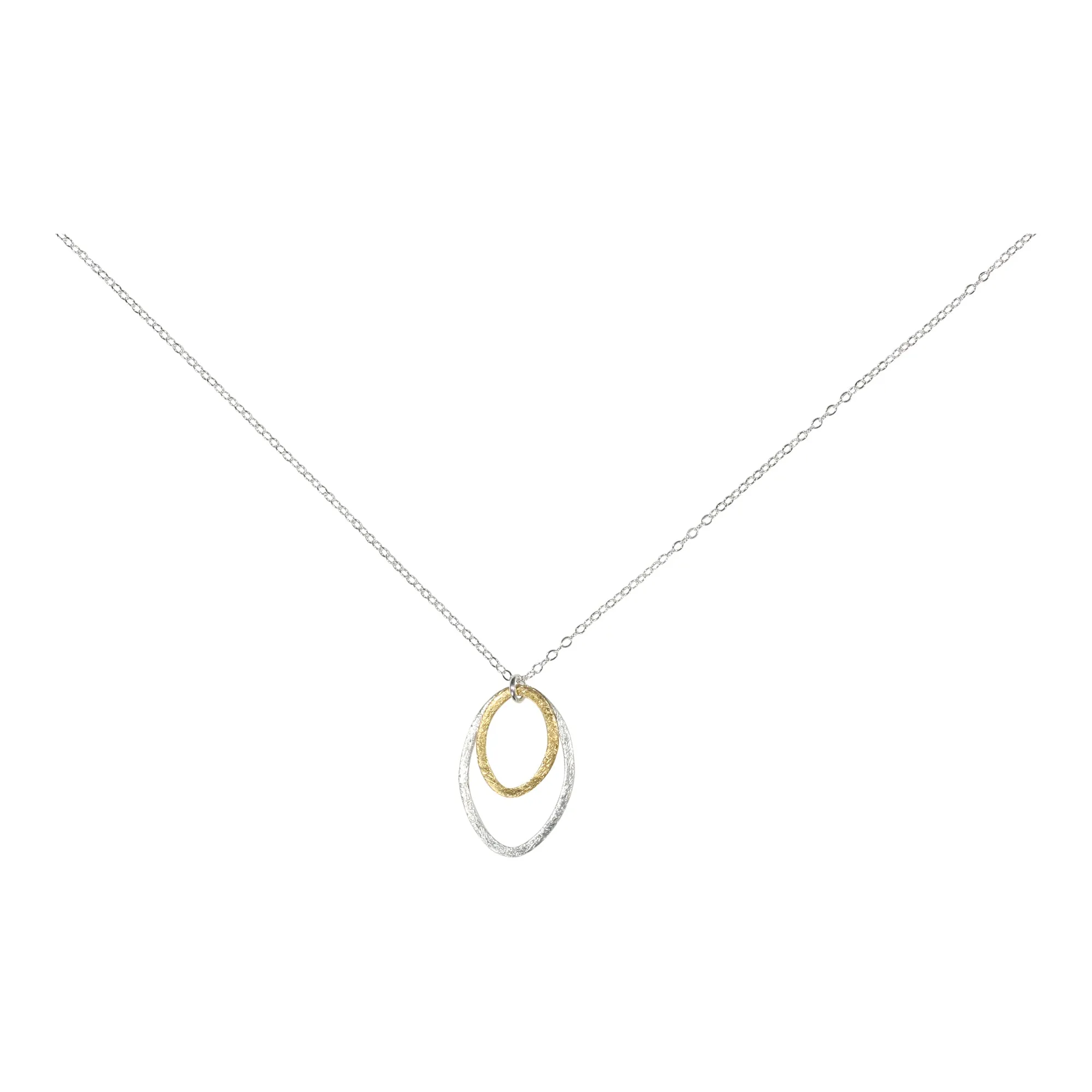 Double Brushed Marquise Necklace