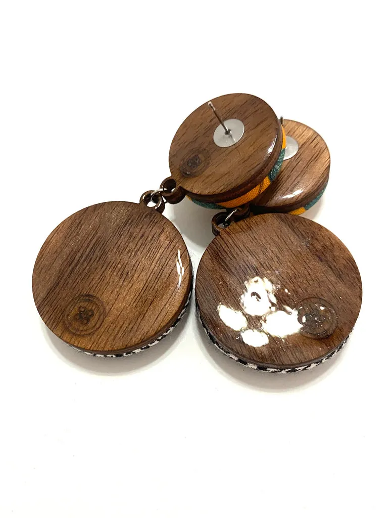 Double Earrings- Lillies and Houndstooth