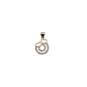 Double Heart Pendant (14K)