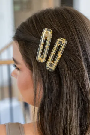 Double Trouble Hair Clip Set in Gold Leaf