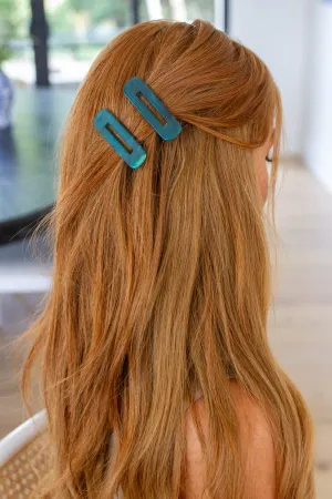 Double Trouble Hair Clip Set in Sea Blue