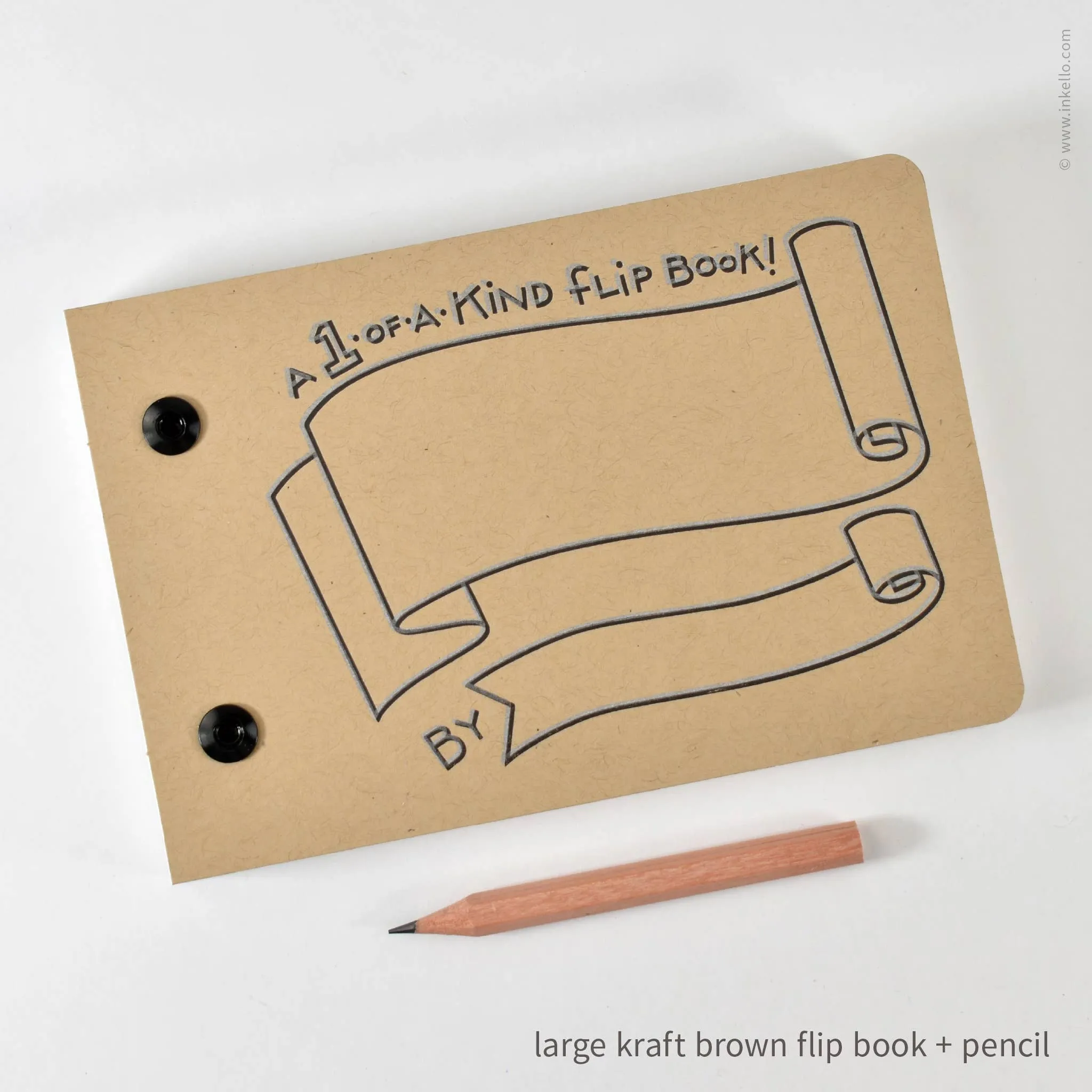 Draw-Your-Own Flip Book   Pencil (#316): Kraft Brown / Small